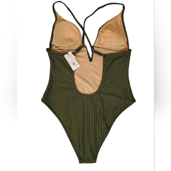 Shade & Shore Olive Women's Swimsuit NWT - Picture 2 of 3